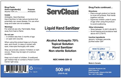 Liquid Hand Sanitizer 500 mL Ndc 64646-329-12 (Liquid Label 500ml)